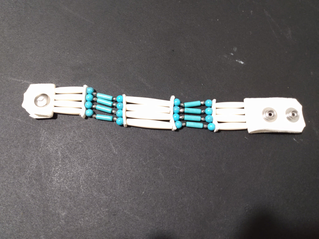 Native American Choker & Bracelet Set (Turquoise — Sinew-Crafted) Hand Crafted
