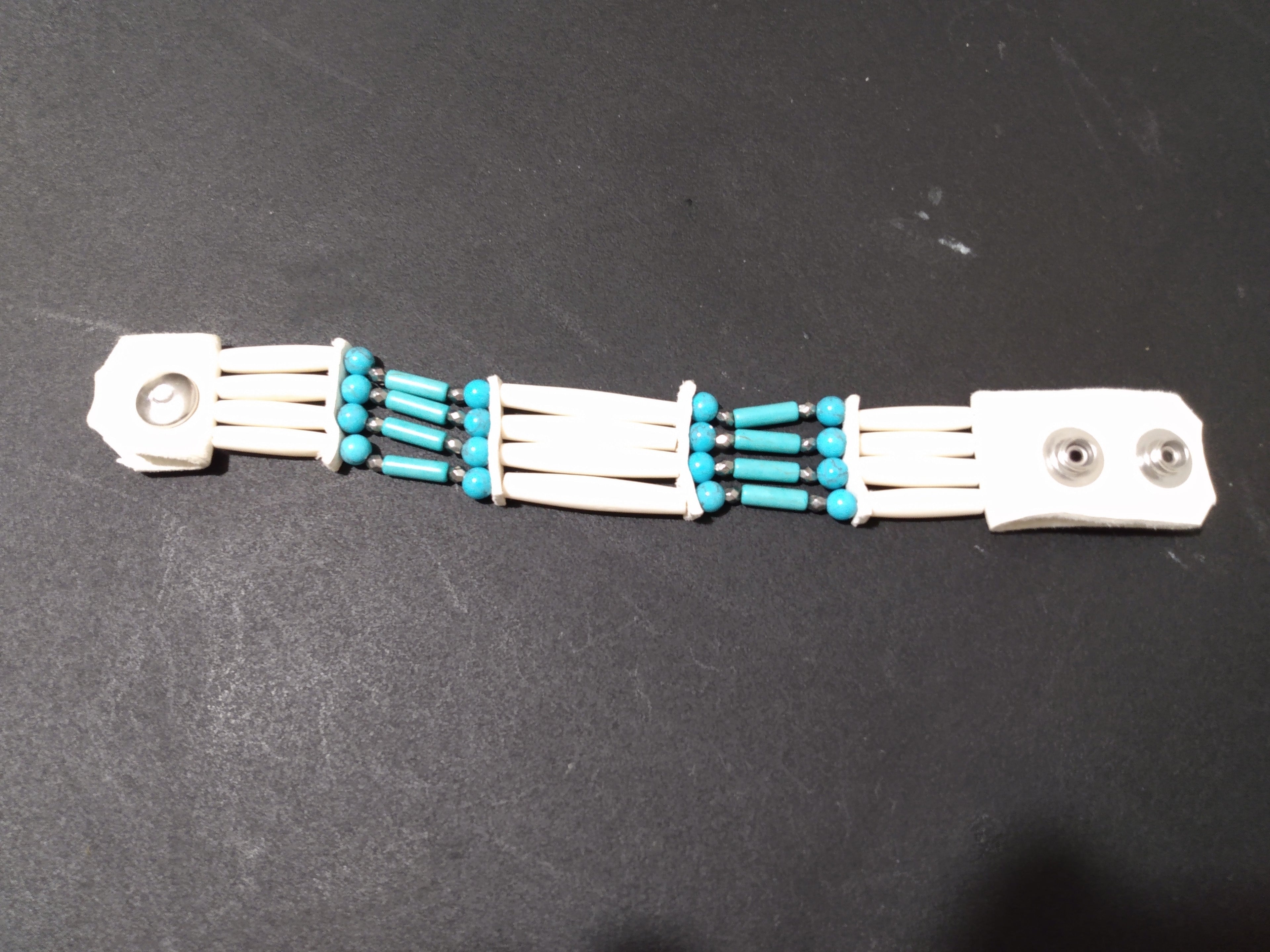 Native American Choker & Bracelet Set (Turquoise — Sinew-Crafted) Hand Crafted