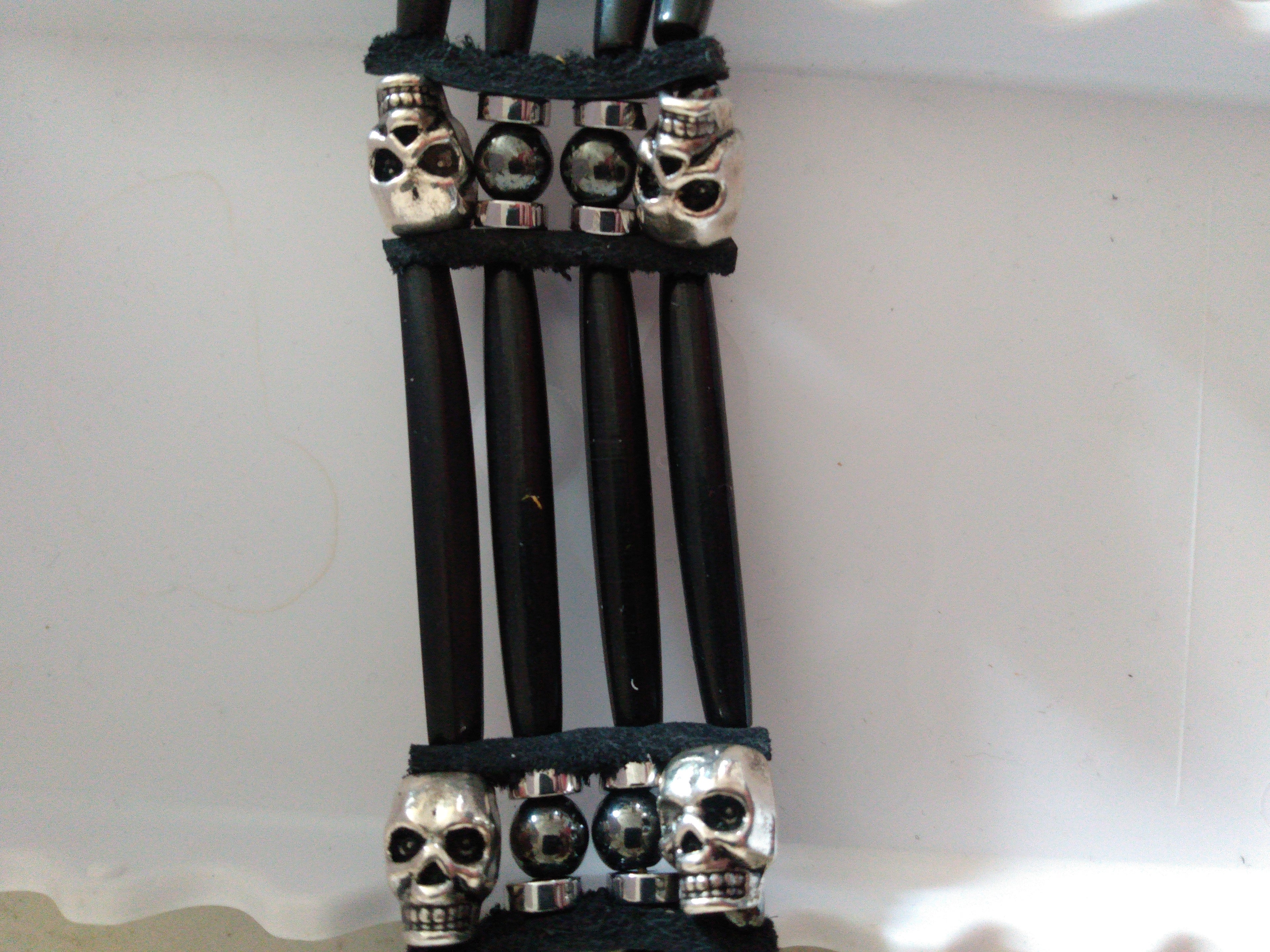Native American Style Choker & Bracelet Set (Skull & Black Onyx)
