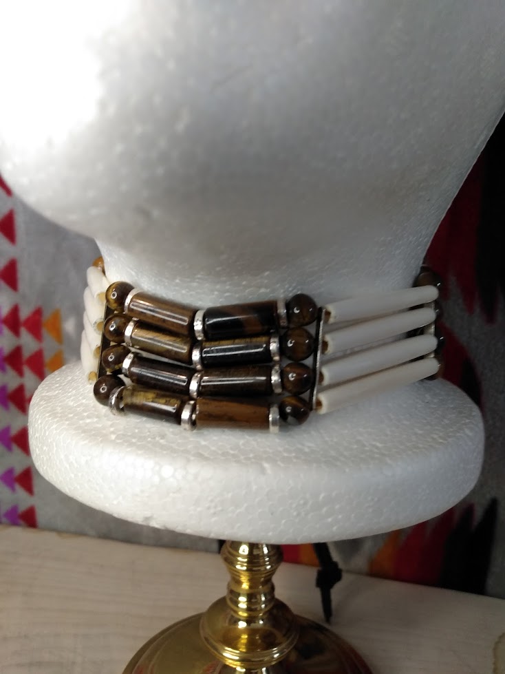 Native American Style Choker & Bracelet (Tiger Stone)