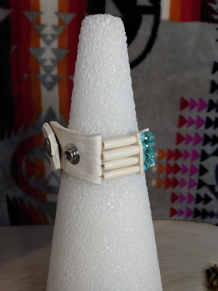 Native American Choker & Bracelet Set (Turquoise — Sinew-Crafted) Hand Crafted