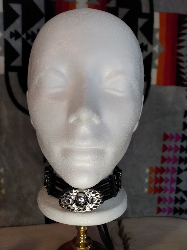 Native American Style Choker & Bracelet Set (Skull & Black Onyx)