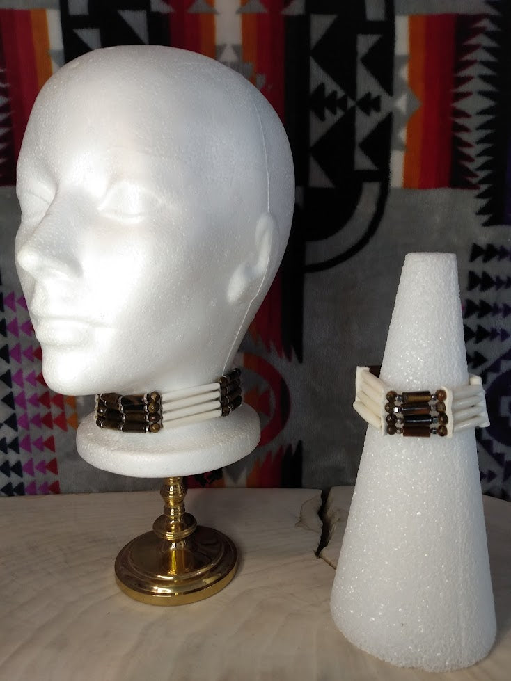Native American Style Choker & Bracelet (Tiger Stone)