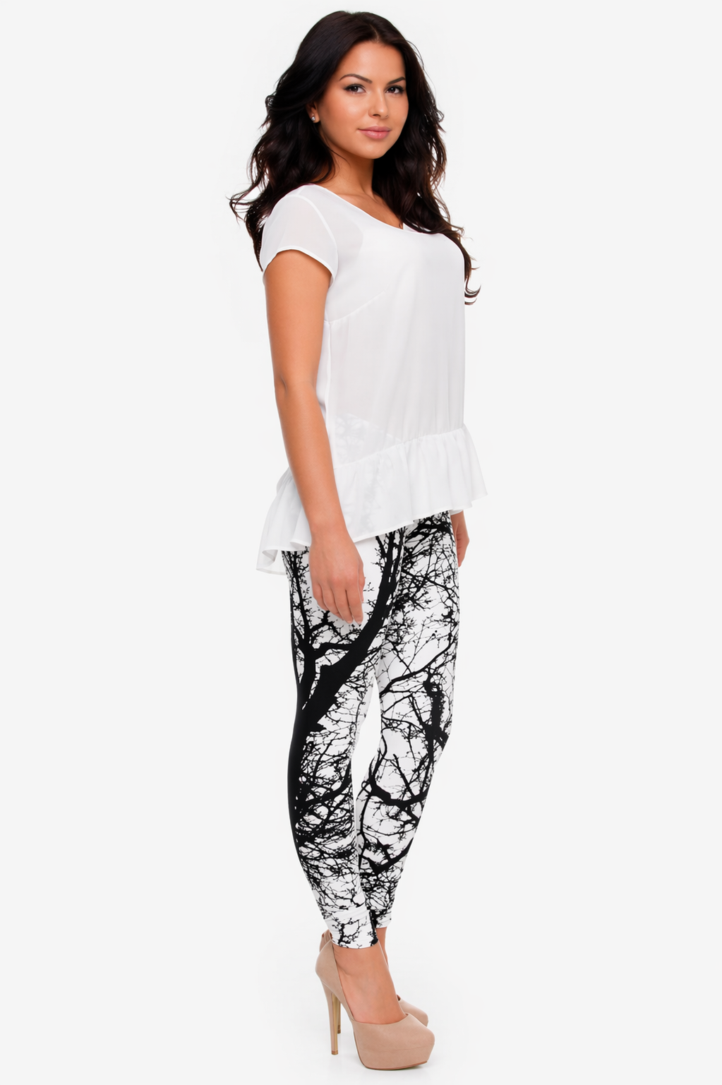 JINKAIJIA Women's Regular Size and Large Size Fashion Designs Digital 3D Printed Leggings (Trees)