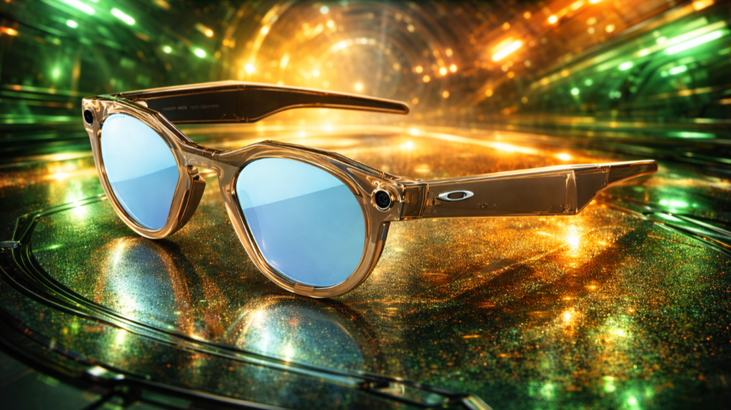 Oakley Meta HSTN, Brown Smoke | Smart AI Glasses for Men, Women — Performance for Sports, Athletes — Camera, Audio, Video — 8 Hour Battery — 3K HD Resolution — Deep Water Polarized Lenses