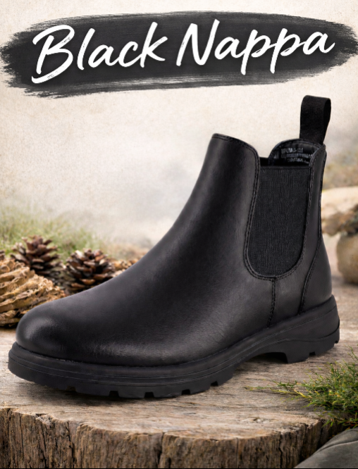 CUSHIONAIRE Women's Britain Chelsea Boots (Black Nappa)