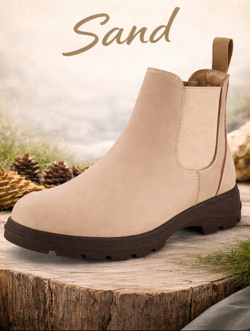 CUSHIONAIRE Women's Britain Chelsea Boots (Sand)