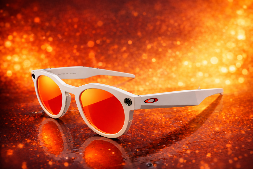 Oakley Meta, Warm Grey Frame | Prizm Ruby Lenses | Smart AI Glasses for Men, Women — Performance for Sports, Athletes — Camera, Audio, Video — 8 Hour Battery — 3K HD Resolution — Prizm™ Polarized Transitions® Lenses