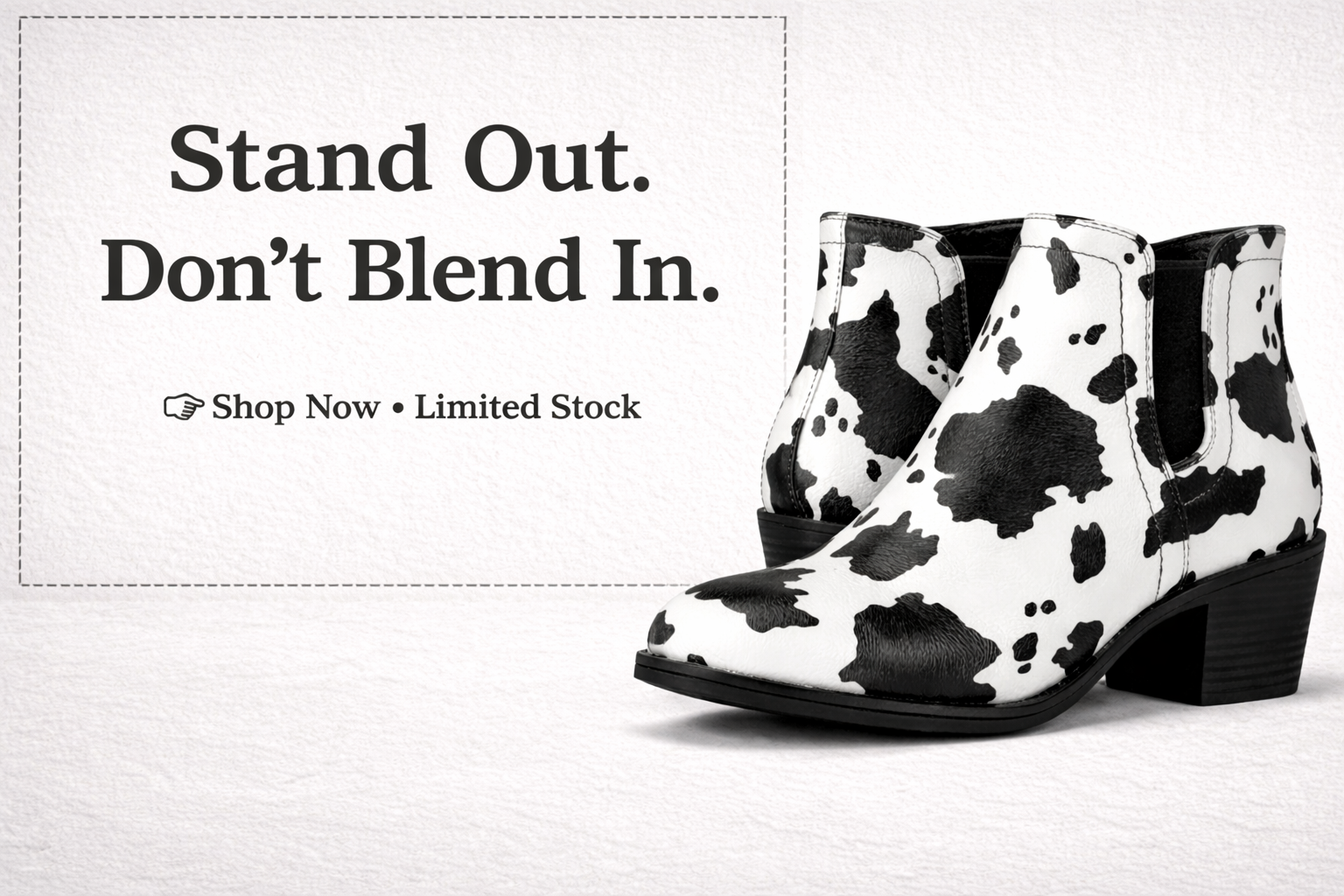 GLOBALWIN Women’s Cowgirl Western Short Ankle Boot (Black & White)