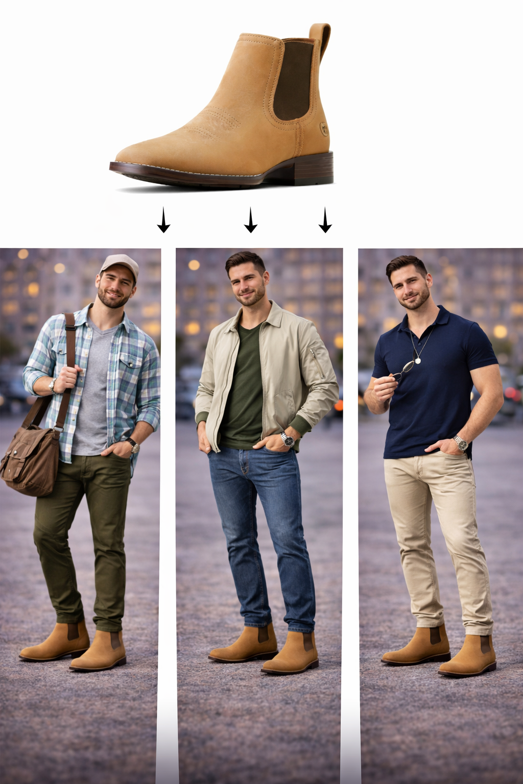 Ariat Mens Booker Ultra Square Toe Chelsea Boots - Almond Brown