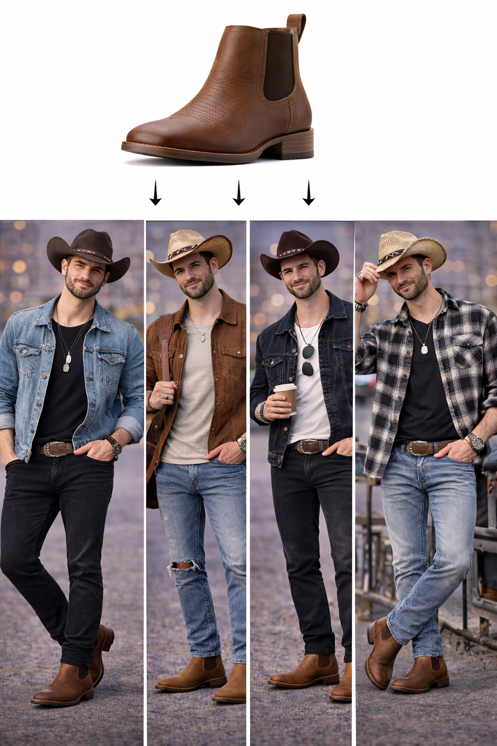 Ariat Mens Booker Ultra Square Toe Chelsea Boots - Brown Oiled Rowdy