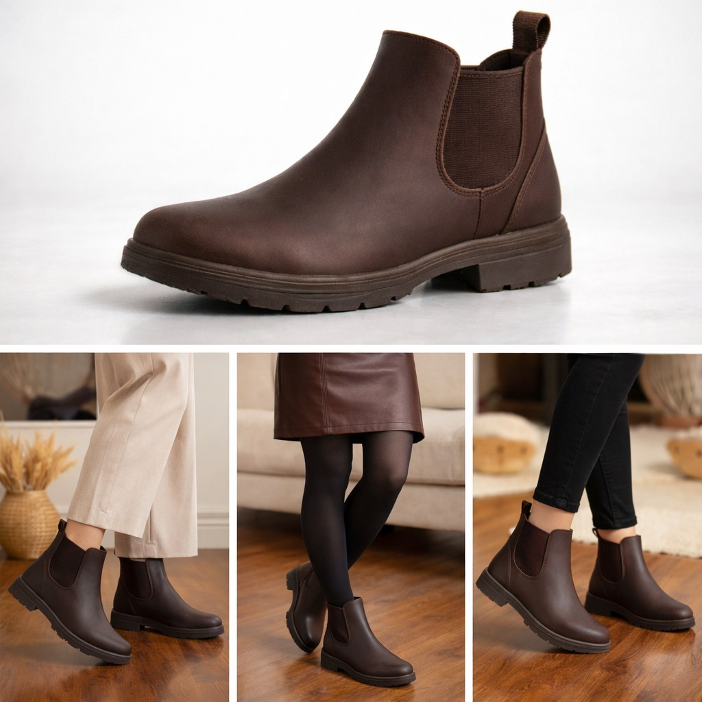 CUSHIONAIRE Women's Britain Chelsea Boots (Espresso Brown)